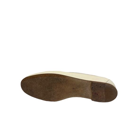 TODS Ivory Leather Stitched Logo Accent Slip On Loafers Flats Size 36.5 US 6.5 - Picture 5 of 7